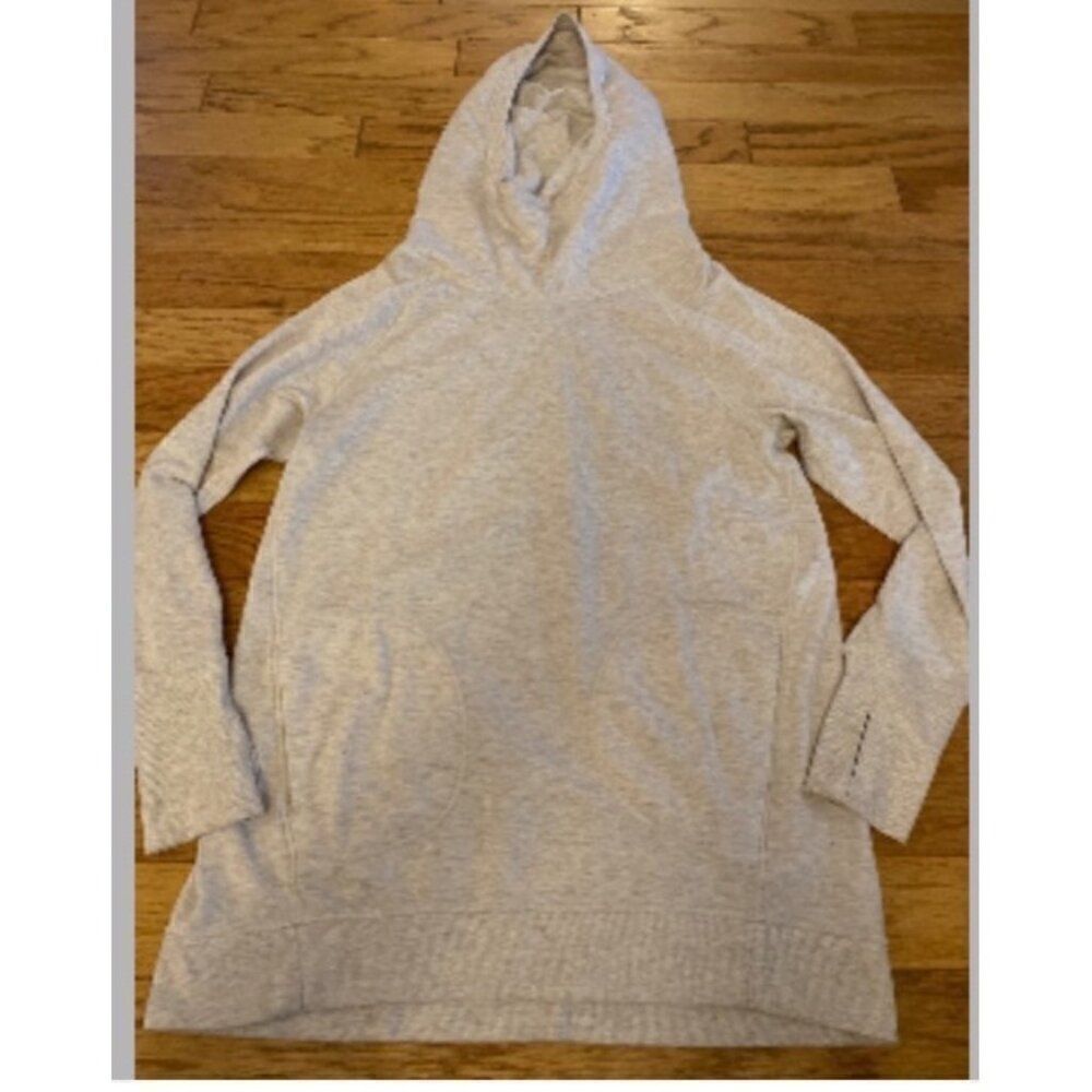 Yogalicious Heather Gray Women's Athletic Hoodie Thumb Holes & front Pockets L